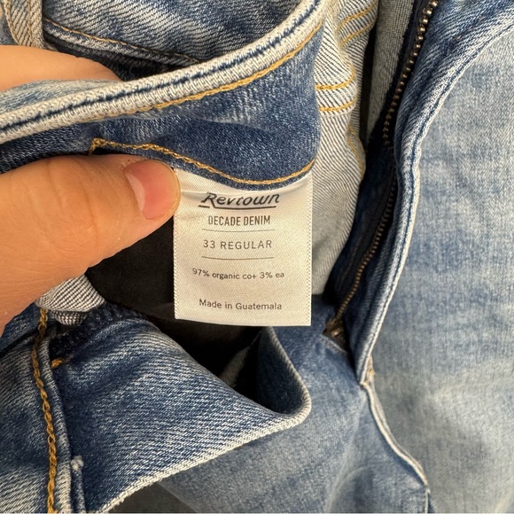 Revtown High Waisted Jeans Distressed Raw Hemline Medium Wash 33 Regular - Picture 11 of 11